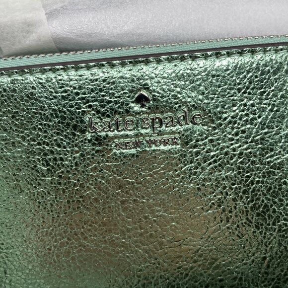 Kate Spade Lucy Metallic Small L-zip Wristlet Bag Wallet Purse - Picture 3 of 9